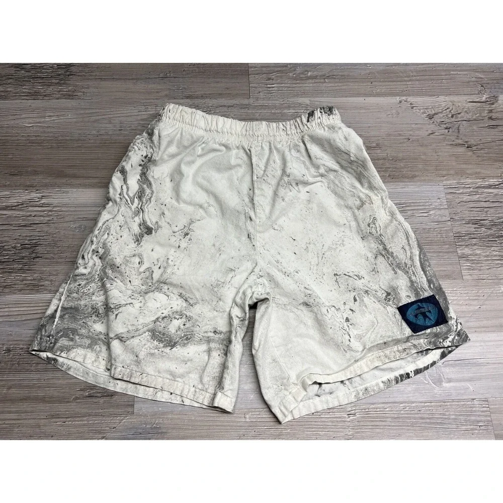 Vtg 90s Leggoons Swim Trunks Board Shorts Boys L Marble Dye Drawstring USA Made‎
